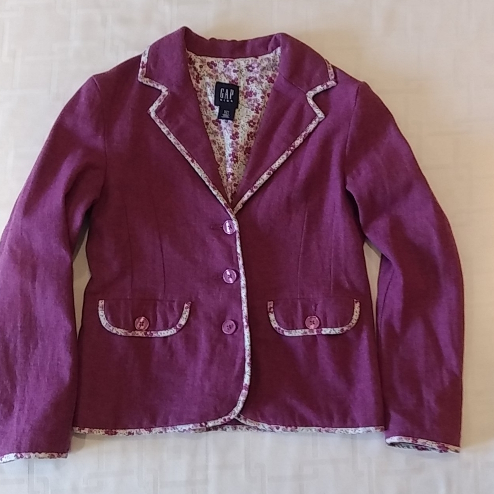 Gap Kids Purple Blazer With Flower Detail Size 8